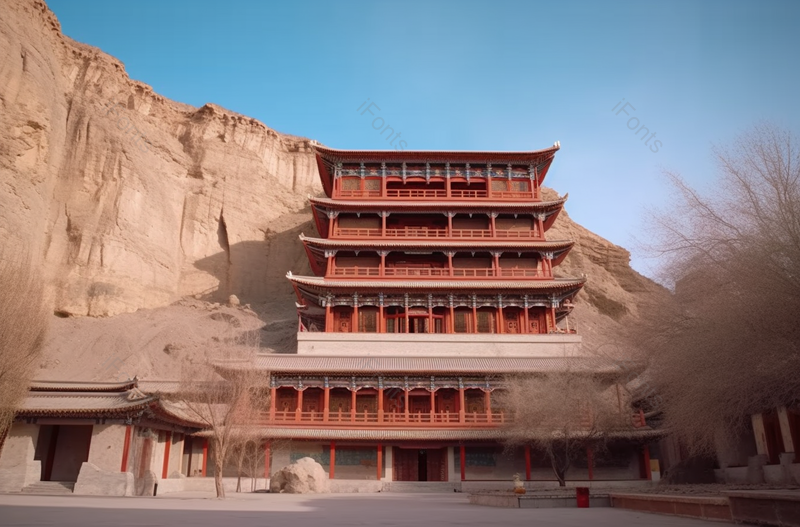 甘肃省敦煌莫高窟著名建筑景点,高清,摄影图,摄影图片,图片大全,摄影图免费下载